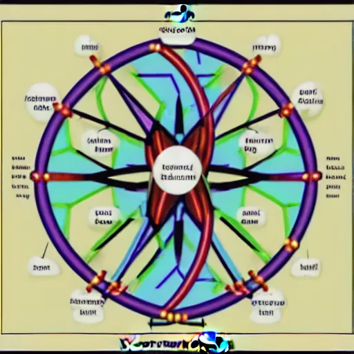 Image similar to schema of the inner workings of an atom and electron wit DNA