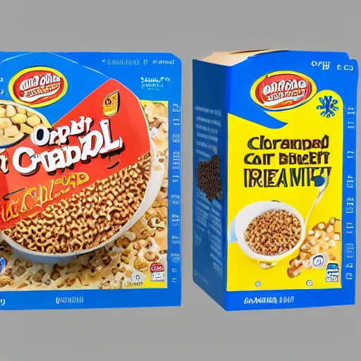 Image similar to cereal box for captain cricket breakfast cereal, product photography, 8 k