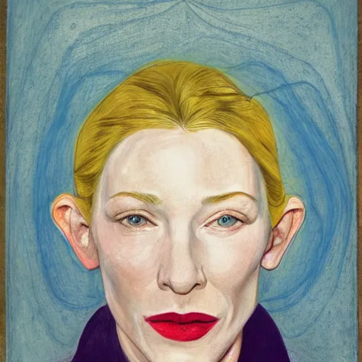Prompt: portrait of cate blanchett by hilma af klint, highly detailed