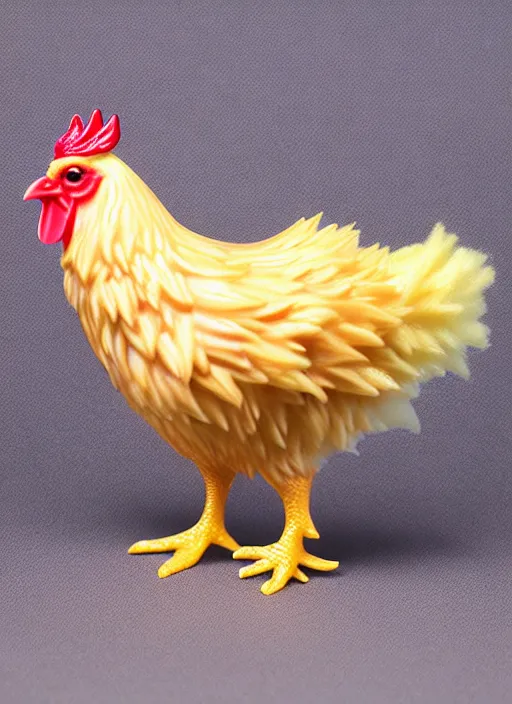 Image similar to 80mm resin detailed miniature of fluffy chicken, Product Introduction Photos, 4K, Full body, simple background