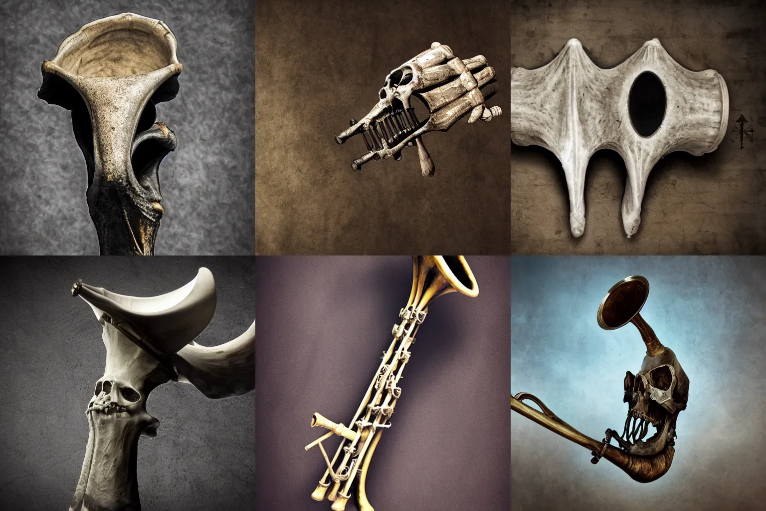 Prompt: The death bone trumpet, 4k post-processing