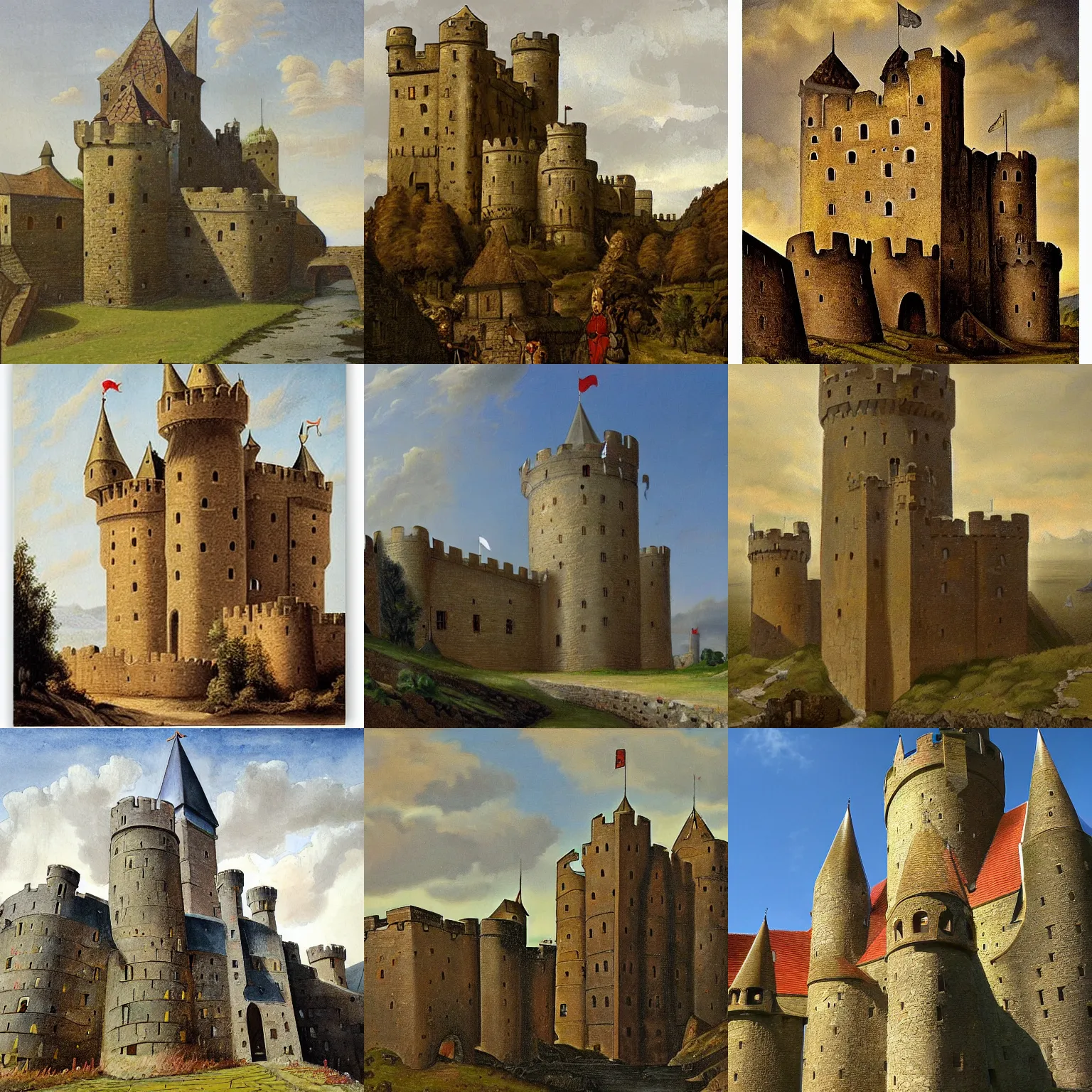 Prompt: medieval castle, by axel torneman