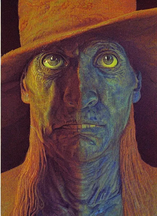 Image similar to a surreal painting of a shaman's face, by jean giraud, symbolist, soft colors, dramatic lighting, smooth, sharp focus, extremely detailed, aesthetically pleasing composition