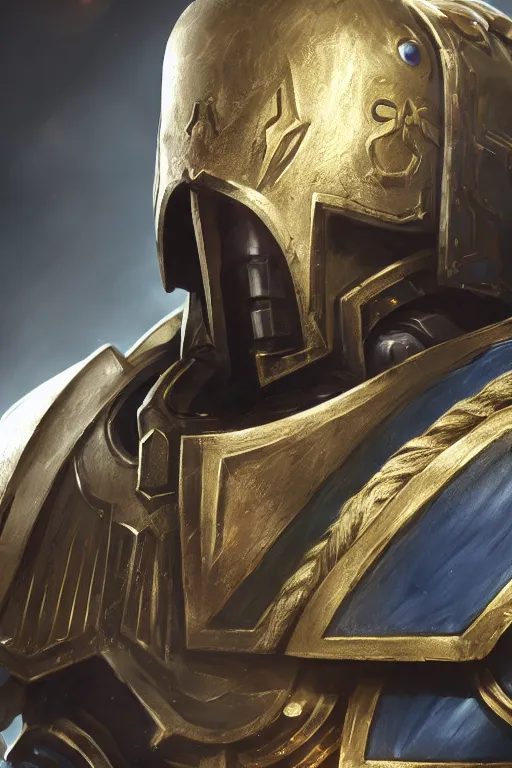 Image similar to armor portrait heros warhammer 4 0 k horus heresy fanart - the primarchs emperor by johannes helgeson animated with vfx concept artist & illustrator global illumination ray tracing hdr fanart arstation zbrush central hardmesh 8 k octane renderer comics stylized