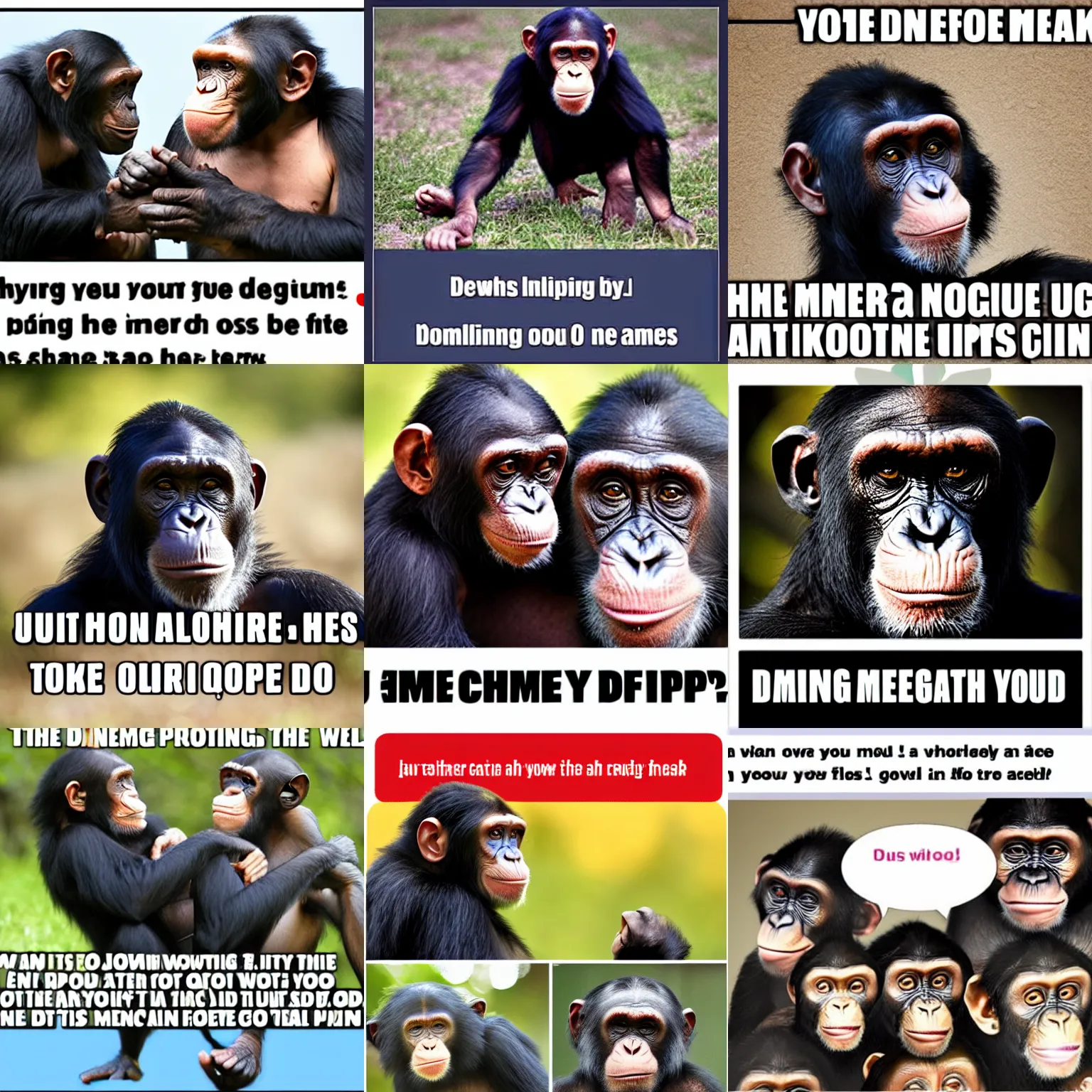 Prompt: chimp dating website meme