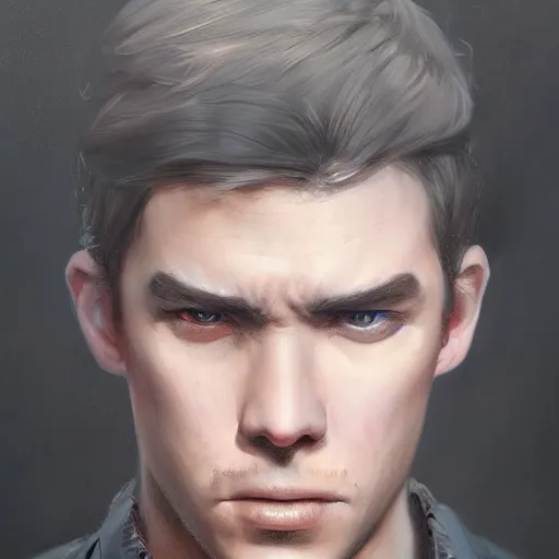 Image similar to a head - on detailed oil portrait of a round - faced male martial artist, by charlie bowater, lise deharme, wlop, trending on artstation, dungeon and dragons art, l critical role