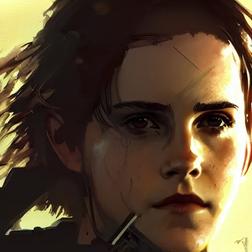 Prompt: emma watson wearing metal gear armor dramatic lighting cinematic cinematic lighting art by Richard Schmid by Yoji Shinkawa by greg rutkowski