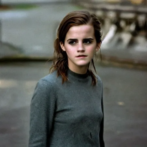 Image similar to 35mm film still of Emma Watson