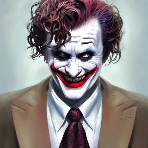 Image similar to Haley Joel Osmen dressed as a Joker, by Stanley Artgerm Lau, WLOP, Rossdraws, James Jean, Andrei Riabovitchev, Marc Simonetti, Yoshitaka Amano, ArtStation, CGSociety,