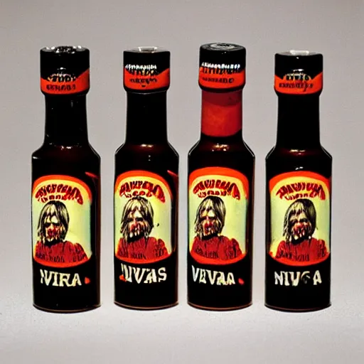 Prompt: nirvana tabasco sauce album cover