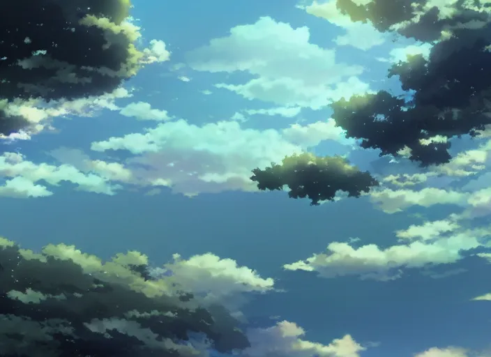 Prompt: chase the wind and touch the sky, anime scenery by Makoto Shinkai