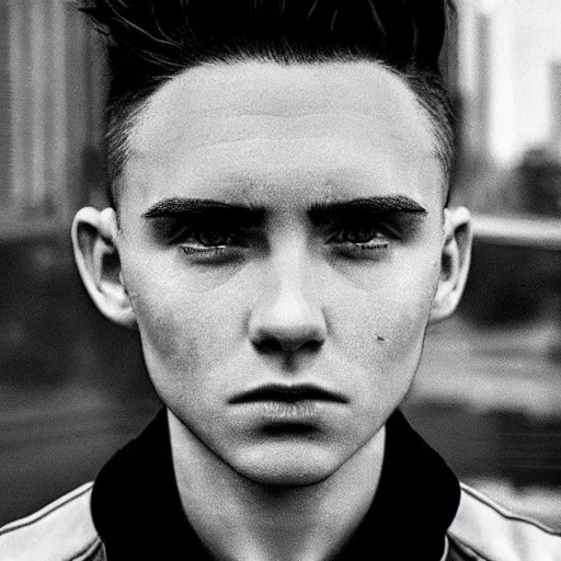 Prompt: “a realistic detailed photo of a guy who is an attractive humanoid who is half robot and half humanoid, who is a male android, Brooklyn Beckham, shiny skin, posing like a statue, blank stare”