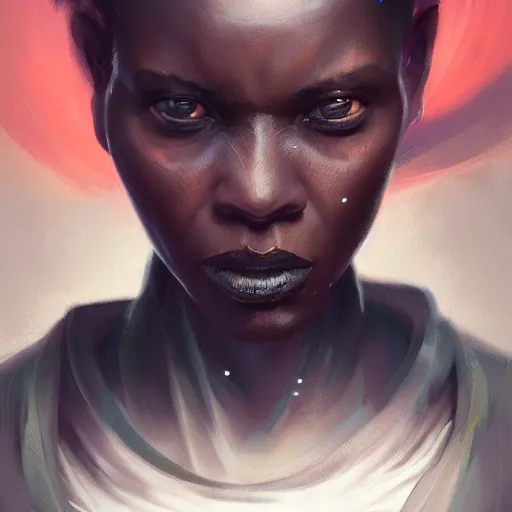 Image similar to A portrait of an african woman, angry, sith, star wars art, art by greg rutkowski, matte painting, trending on artstation