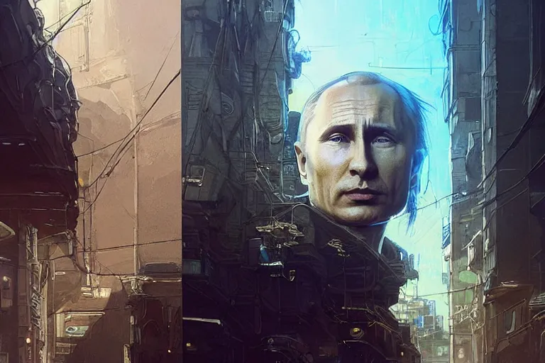 Prompt: A solarpunk very highly detailed Putin with very highly detailed face on the street of a very highly detailed smooth solarpunk city digital concept art by Greg Rutkowski, neofuturistic highly detailed, digital concept art, Dimensional cyan gold natural light, sharp focus, Golden Ratio illustration, realistic concept art by Stephen Hickman and James Gurney and Hiromasa Ogura Ghost in the Shell rendered in Octane Render, From the distance