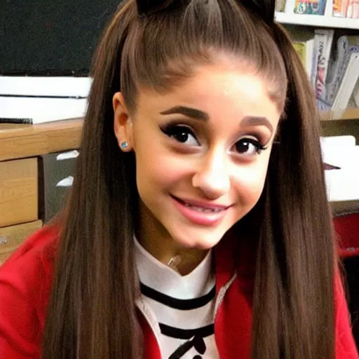 Image similar to ariana grande as a high school nerd