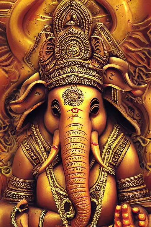 Image similar to ganesha, highly detailed, digital art, artstation, smooth, sharp focus, illustration, art by artgem