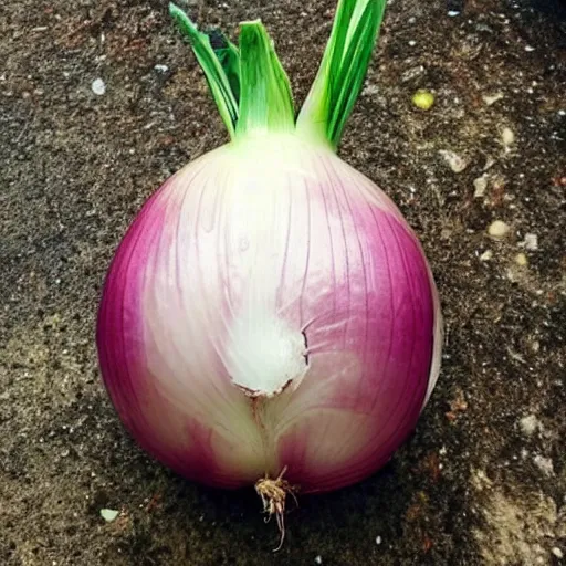 Image similar to an onion!!!!! with the face of kratos on it
