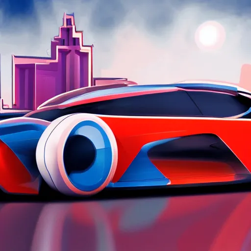 Image similar to concept car by burger king, bk colors, 4k, 8k, digital art