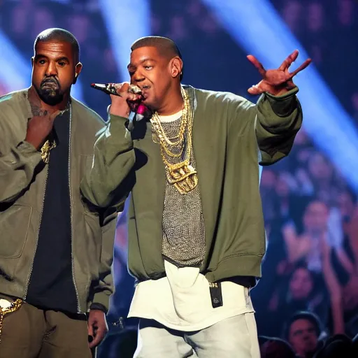 Image similar to kanye west & jay z performing the watch the throne tour at the nickelodeon's kid's choice awards