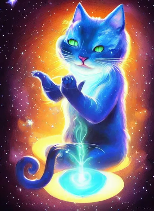 Image similar to magic cat in the fantasy world