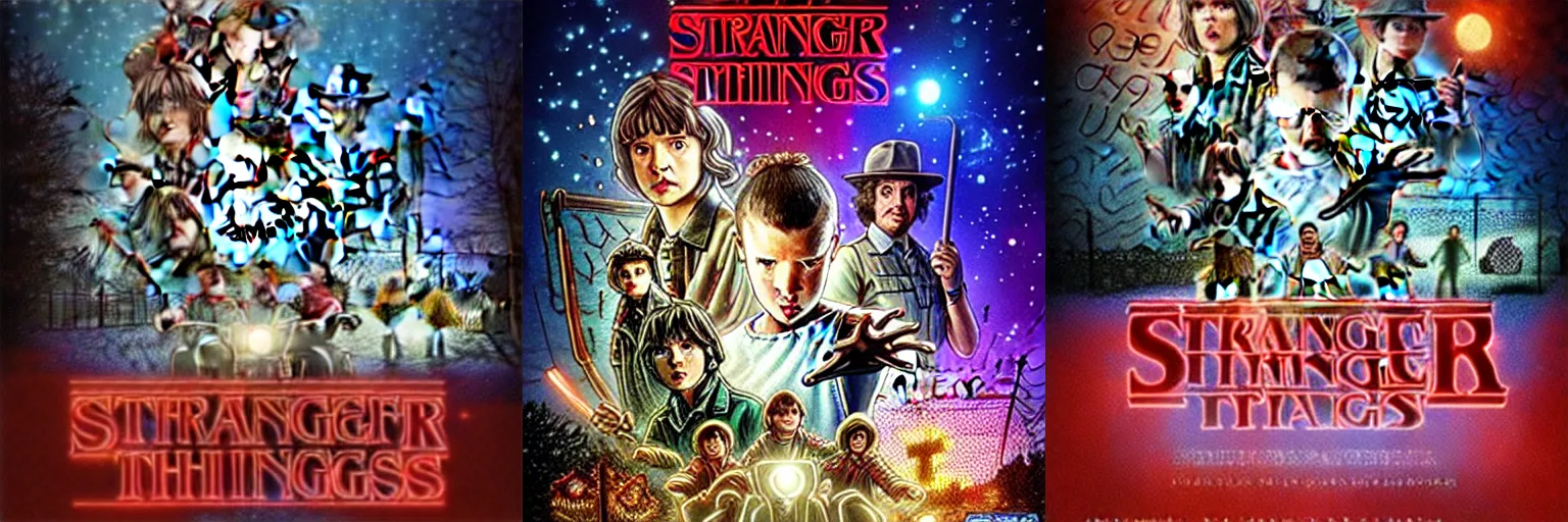 Prompt: Stranger Things meets the Bridgerton, Netflix series advertisement,