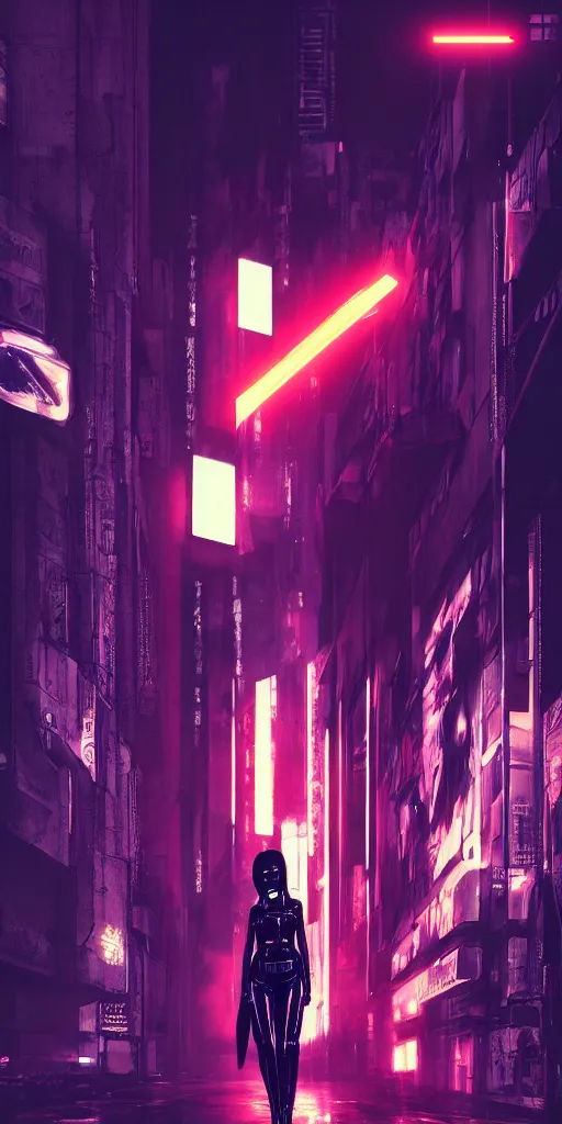 Image similar to high fashion poster clothing design photographic, majiec kuciara, cyberpunk blade runner, volumetric light, floodlight, ambient, street, dark, neon lights, artstation, high contrast, 4 k detailed