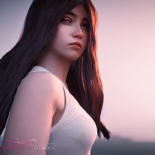 Prompt: portrait of 2 2 - year - old woman with angle 9 0 ° very very beautifull looking away, cinematic scene, unreal engine