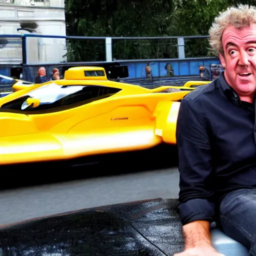 Image similar to jeremy clarkson driving a spaceship