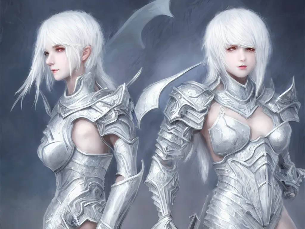 Image similar to studio portrait white hair knights of zodiac girl, matt white ice color armor, in ruined agora of athens sunrise, ssci - fi and fantasy, intricate and very beautiful and elegant,, ultrafine hyperrealistic details, digital painting, artstation, concept art, smooth and sharp focus, illustration, art by ayanamikodon and wlop and tian zi