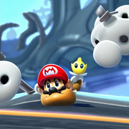 Image similar to hollow knight in mario kart