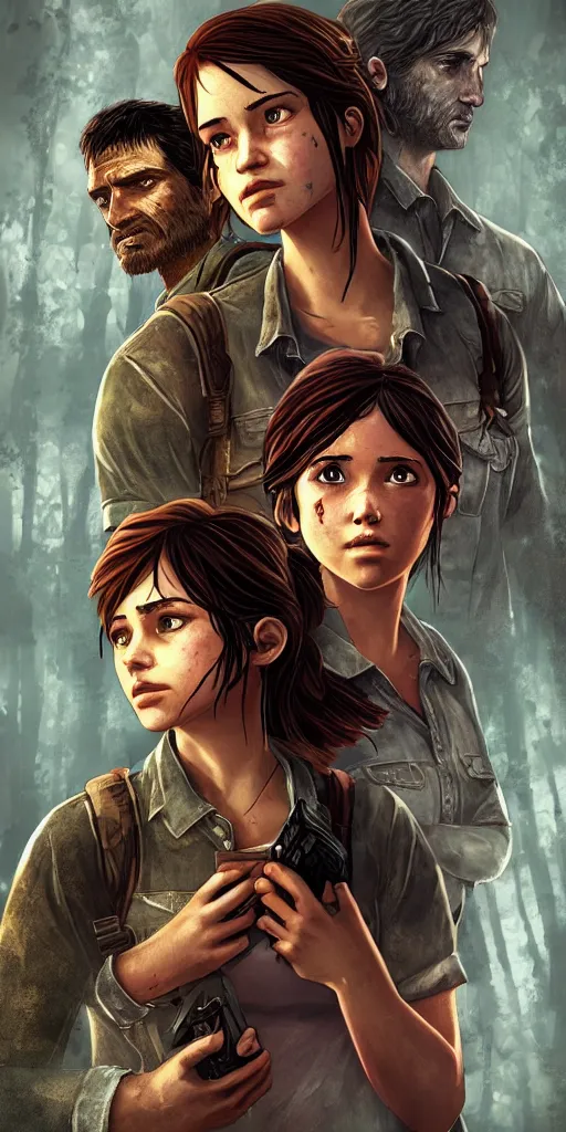 Prompt: cover artwork for a video game in the style of The Last of Us, female protagonist portrait, digital artwork, high resolution, gritty, dark vibe, detailed, trending on imagestation