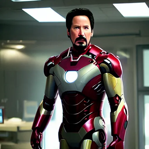 Image similar to Keanu reeves as Iron Man 4K detail