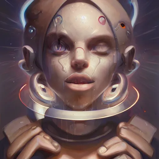 Image similar to beautiful plumber symmetric face portrait cinematic by peter mohrbacher