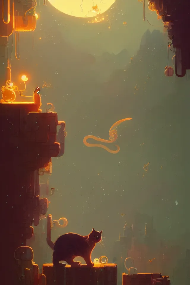 Image similar to cute cat, by victo ngai and andreas rocha and greg rutkowski, trending on artstation, unreal engine, 8 k hd wallpaperjpeg artifact, blur, artfact