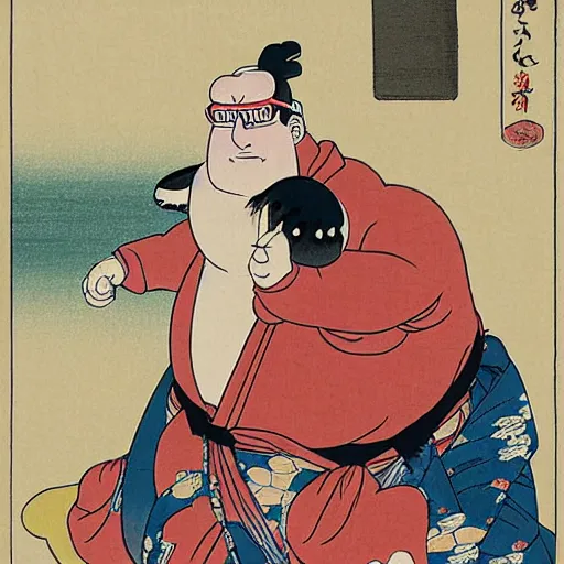 Prompt: Peter Griffin ukiyo-e highly detailed