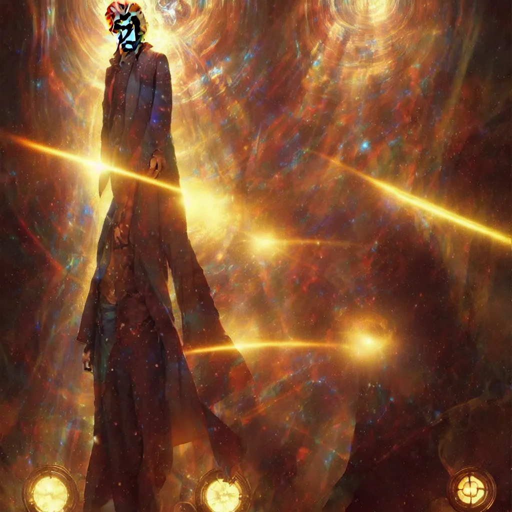 Image similar to david bowie as doctor who, radiant light, caustics, heroic, bright iridescent light, by gaston bussiere, bayard wu, greg rutkowski, maxim verehin