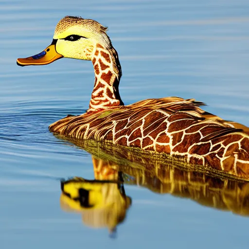 Prompt: duck giraffe hybrid, bold natural colors, national geographic photography, masterpiece, full shot