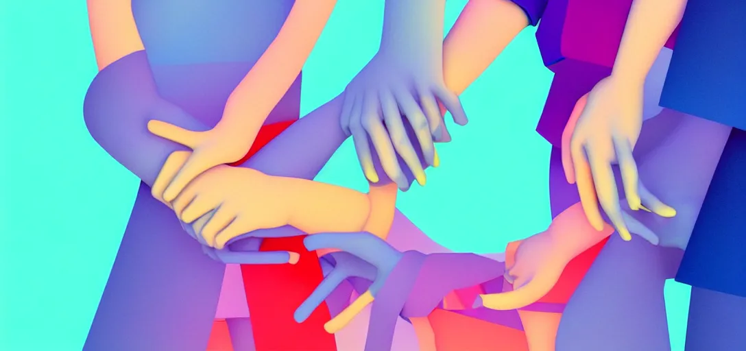 Prompt: xray photoshoot of couple hand holding, colourful vfx art, art by hsiao - ron cheng & james jean - presented as magazine collage style, volumetric light, colourful, sharp, detailed, digital painting, illustration, illustration, magazine collage, highly detailed, intricate detail, unreal engine, octae render, pinterest, behance, art station
