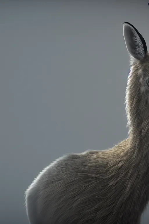 Image similar to an anthro deer wearing a white formal coat, talking to a crow, hyperrealistic, concept art, octane render, unreal engine 5, trending on DeviantArt, highly detailed, high quality, 8K, soft lighting, cute, natural lighting, realistic face, trending on Artstation, elegant clothes, profile picture, path traced, house background