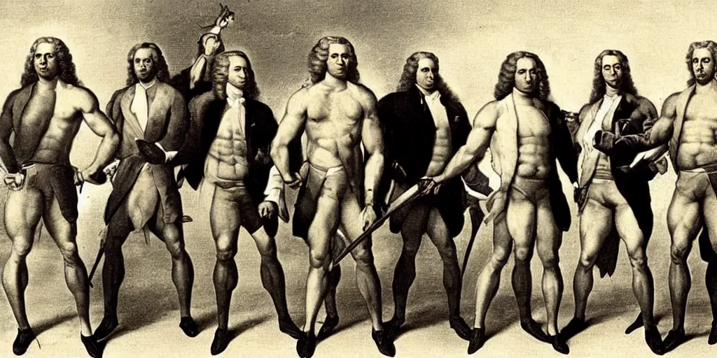 Image similar to muscular, founding fathers