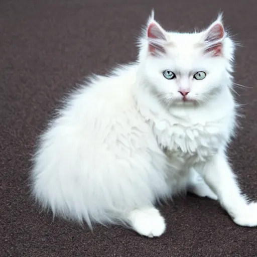 Prompt: fluffy white cat