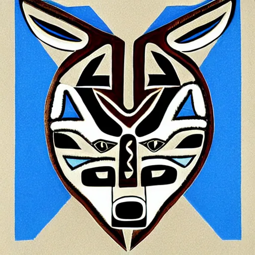 Prompt: wolf. pacific northwest coast, haida gwaii, formline, native art, tribal art, haida, clean, symmetrical