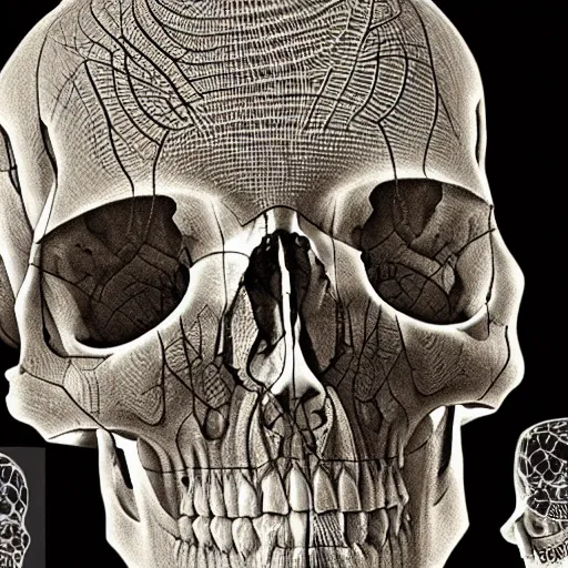 Image similar to human skull holography