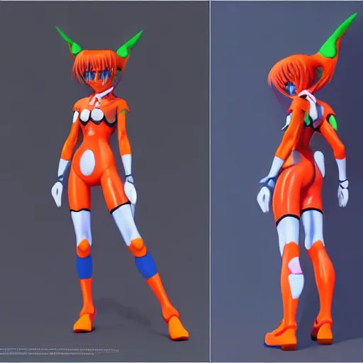 Prompt: full body 3d render of Asuka from Neon Genesis Evangelion, studio lighting, white background, blender, trending on artstation, 8k, highly detailed, disney pixar 3D style