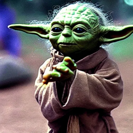 Image similar to yoda performing at woodstock