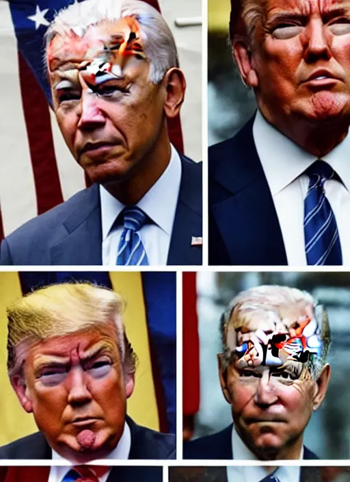 Prompt: : obama trump and biden as Twin Peaks character design