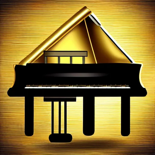 Image similar to grand piano with golden keys and golden stripes