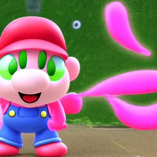 Image similar to pink yoshi nintendo character