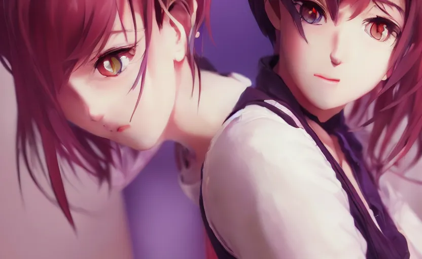 Image similar to photorealistic anime tsundere girl render, detailed face, colorful, atmosphere cinematic, by wlop, by ilyu kuvshinov, soft shadows, be concept art, super detailed, octane render, 8 k, unreal engine 5, super realistic, ufotable studio art style, trending in pixiv, japanese light novel cover, visual novel, website banner