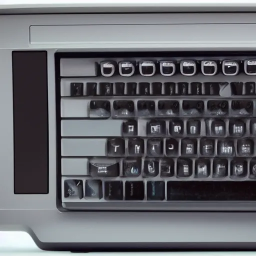 Image similar to macintosh computer with the letters s and d on the screen, 8 k, photorealistic, lots of noise